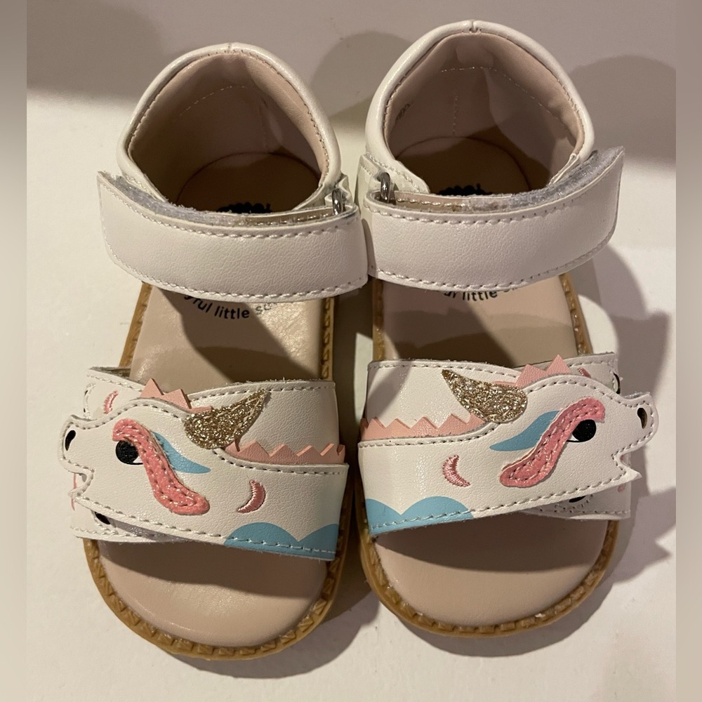 Livie & Luca glitter dragon (or unicorn?) sandals! Never worn. Velcro. Size 5